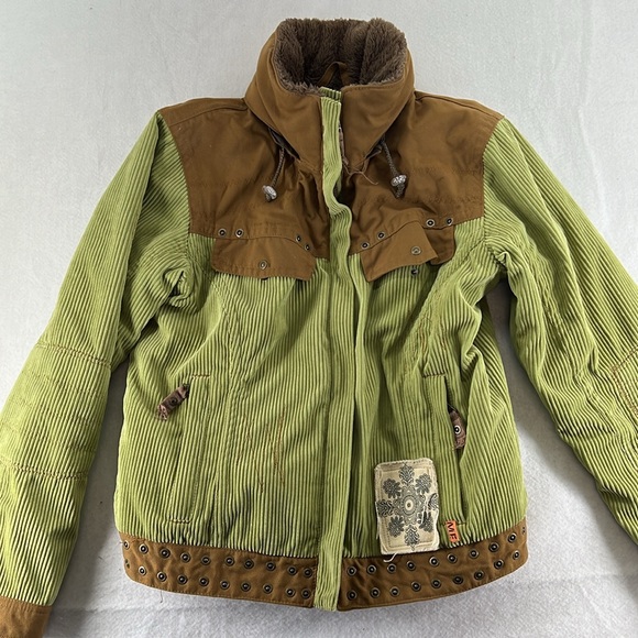 Obermeyer Tantrum Snowboarding Skiing Winter Snow Jacket Green Brown Juniors 3 - Picture 2 of 16